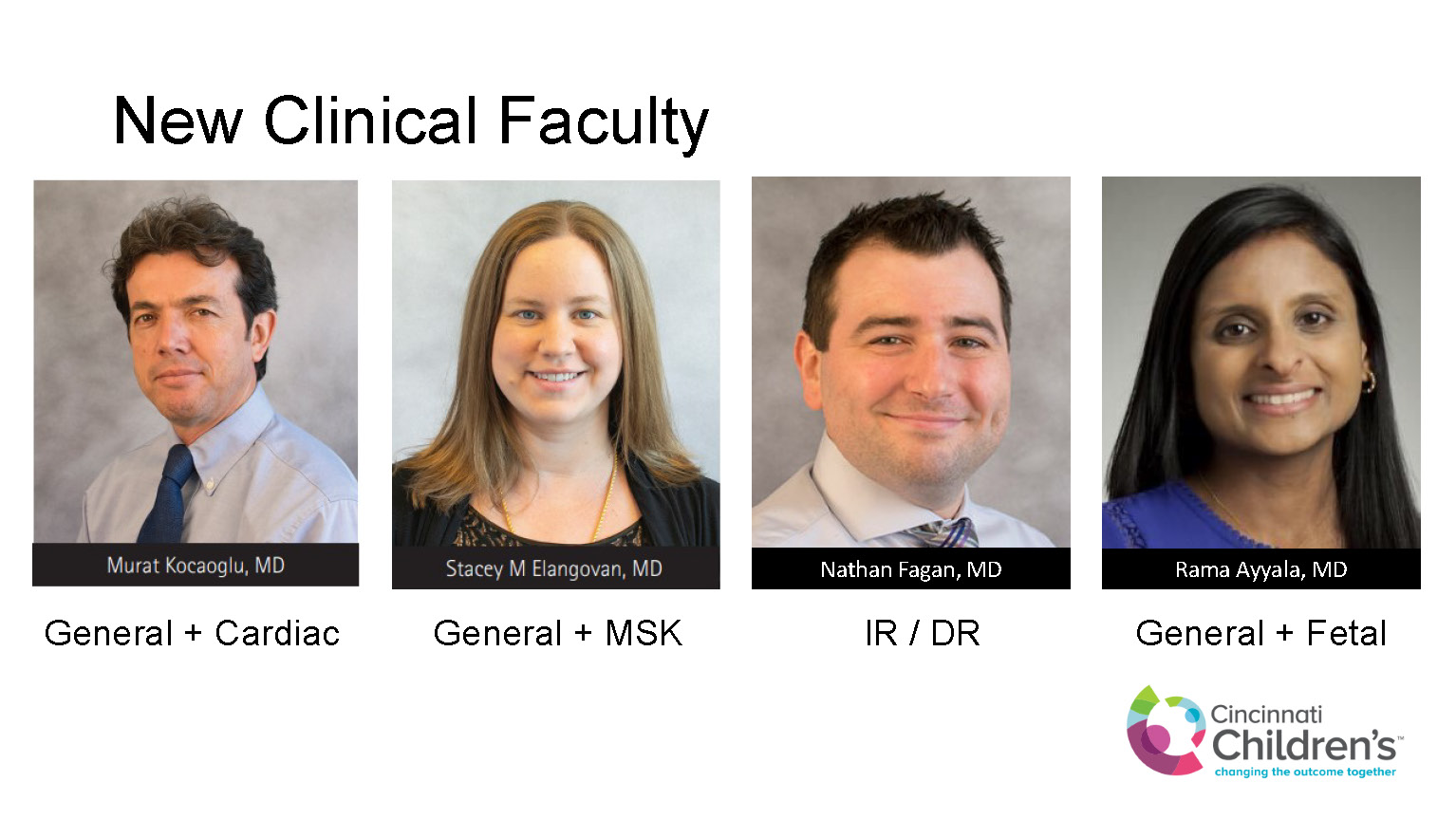 Please Welcome New Clinical Faculty to the Radiology Department